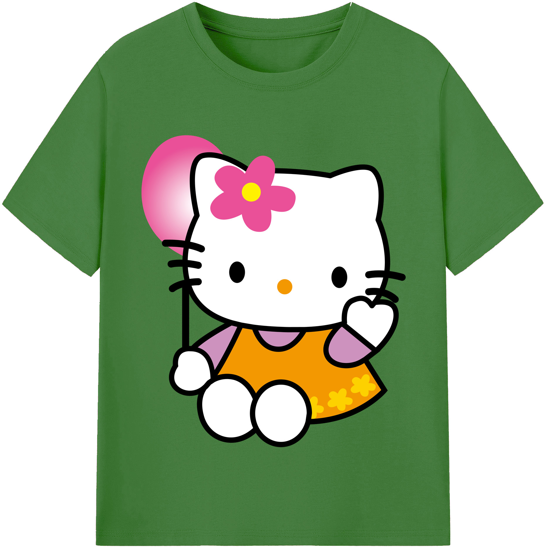 （画像用） Hello Kitty ハローキティ レディースカジュアルプリントTシャツ（綿100％）
